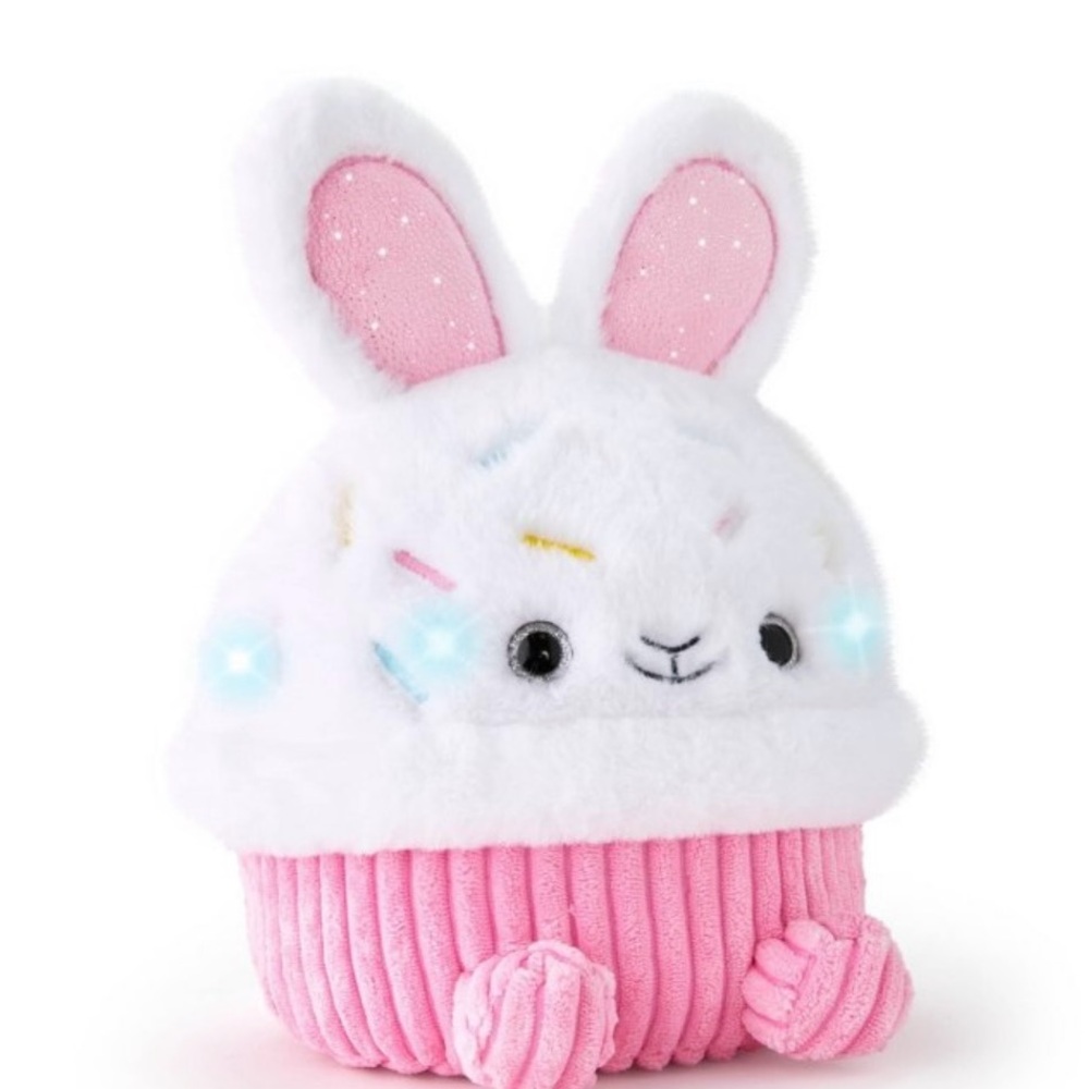 Pink and White Bunny Cupcake Plush Toy
